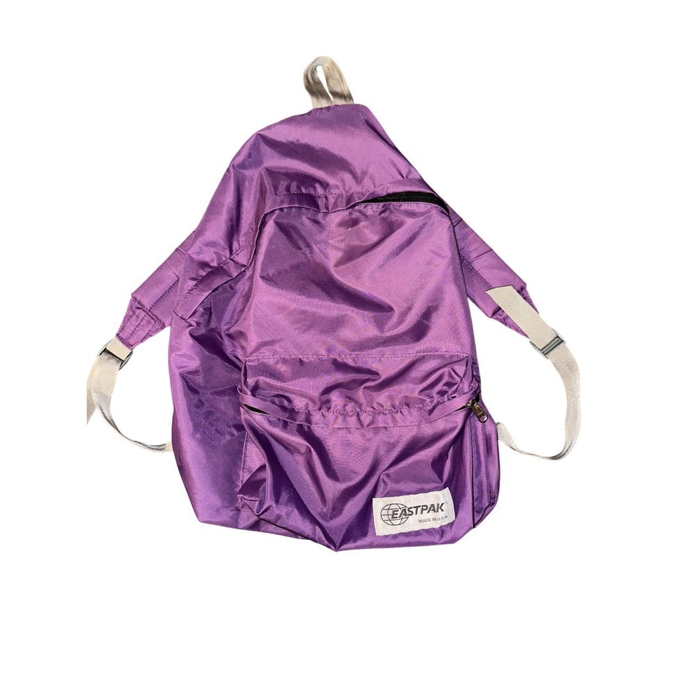 Vintage Eastpak Purple Nylon Backpack Made in USA Classic School Bag